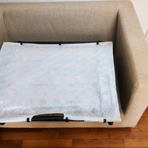Small sofa bed like new, Greek made, convertible to single bed