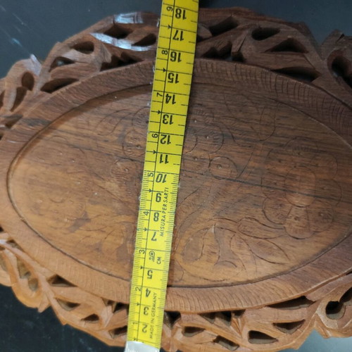 Wood Carved Tray like new 26x18