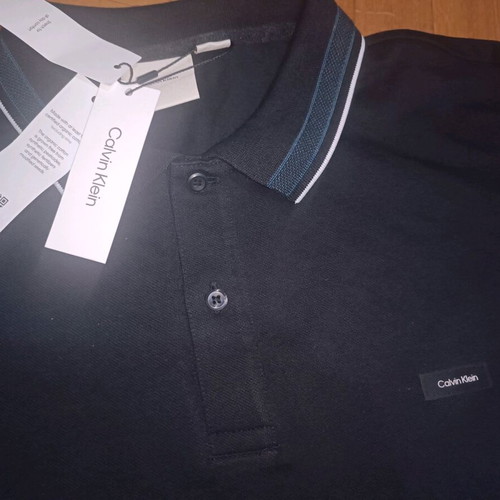 Calvin Klein long sleeve polo XL new black