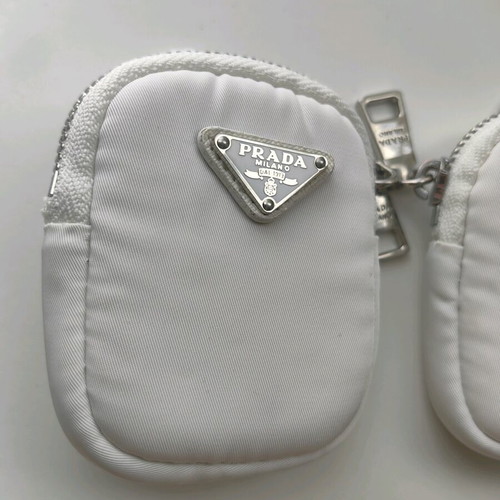 Prada small wallets used, set of 2, white