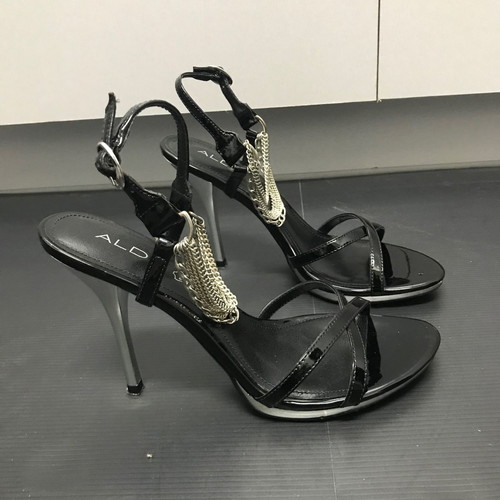 Aldo sandals black with silver details used, barely worn