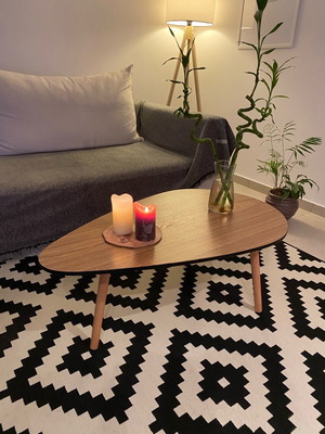Coffee table new with raw wood surface