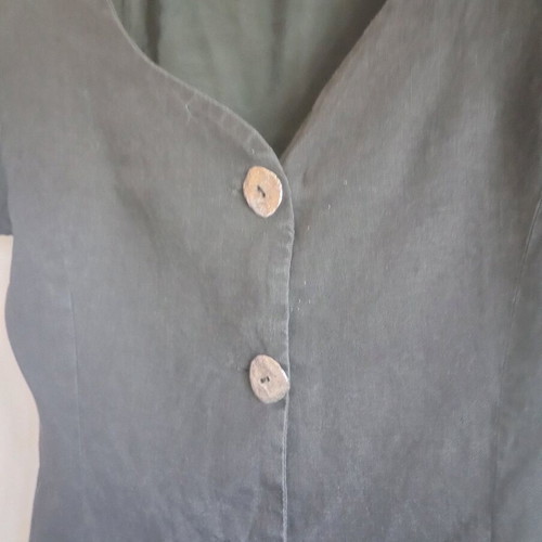 Vintage linen dress used, slim fit, black