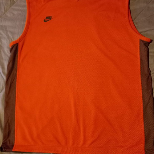 Nike men's sports sleeveless shirt used, red-black, size XL