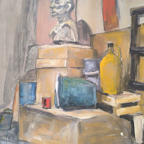 Original Acrylic Composition on Cardboard 70x50 cm like new