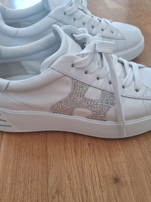 Hogan sneakers like new, white and silver, size 38.5