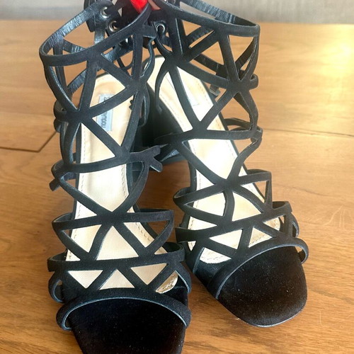 Kalogirou Black Leather Sandals new, size 39.5