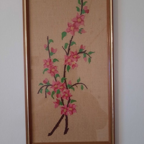 Gobelin embroidered wall clocks like new, set of two