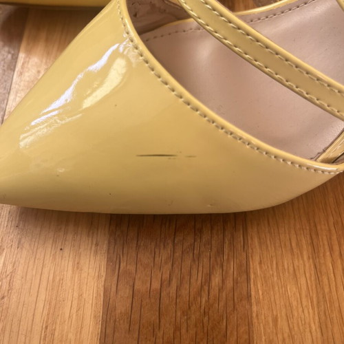 Spot On yellow high heel shoes size 38 with slight stain