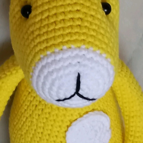 Handmade knitted bunny doll 45 cm new, cotton yarn