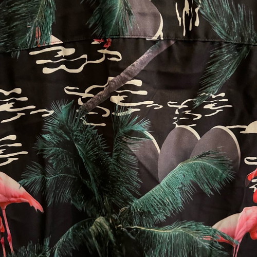 Hawaiian style flamingo print shirt used, EU size 39