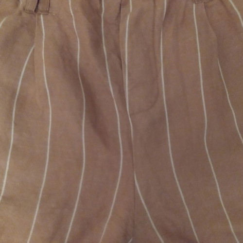 Bershka shorts No S, 53% linen 47% viscose, beige and white