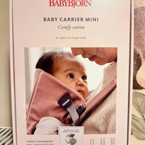 BabyBjörn Baby Carrier Mini like new, Comfy Cotton khaki/green