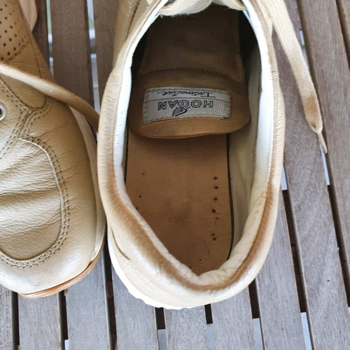 Hogan sneakers used, size 35.5, beige brown leather