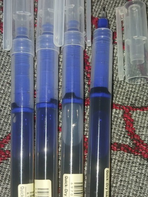 Blue ballpoint pens set 4 pcs, 0.5mm fine tip