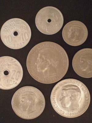 1971 Coin Set Brilliant UNC, 8 Pieces, Possibly 5 Drachma Proof