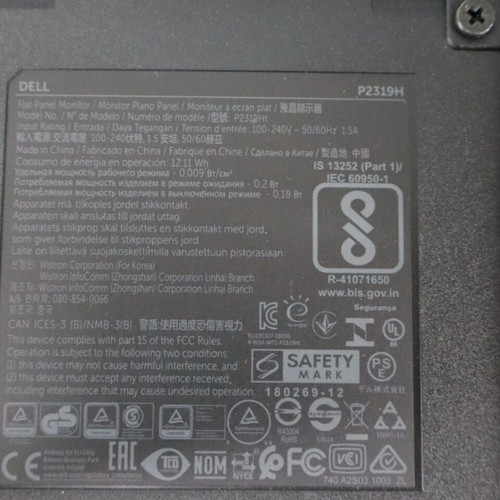 Dell 23" HDMI Monitor P2319H used, FHD 1920 x 1080, VGA, DVI, IPS, LED