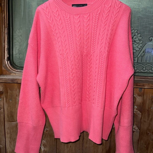 M&S Collection Pink Cable Knit Sweater like new