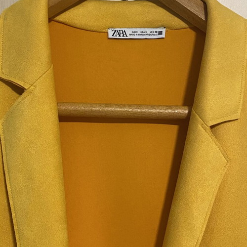 Zara yellow castor-effect coat, new