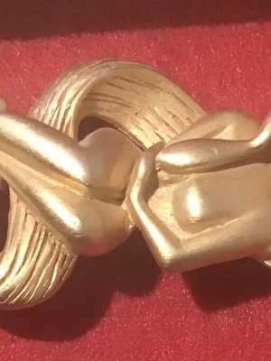 Pin Woman Without Face like new, gold tone