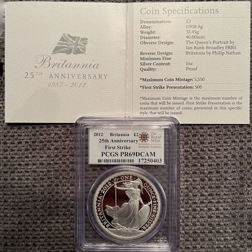 Britannia 25th Anniversary 2012 Silver Proof Coin PCGS PR69 DCAM Limited Edition