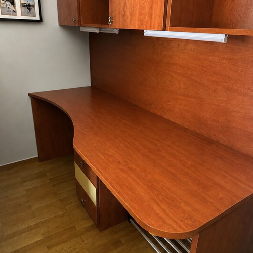 Bunk bed set with desk and bookshelf like new