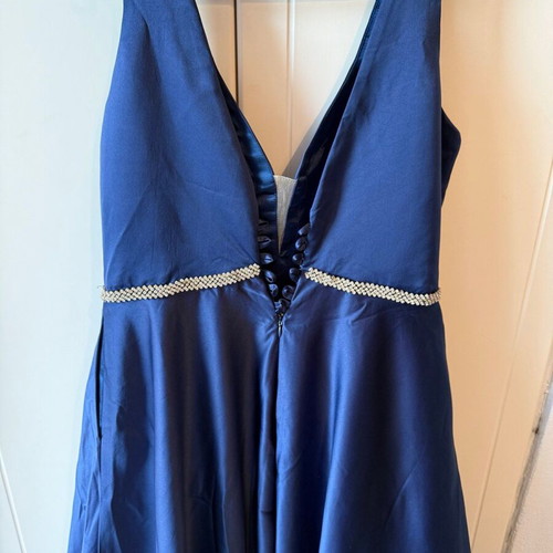 Blue dress with rhinestones like new