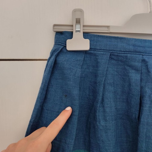 Vintage linen skirt blue and green used