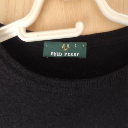 Fred Perry long sleeve shirt large, like new, 100% wool, black
