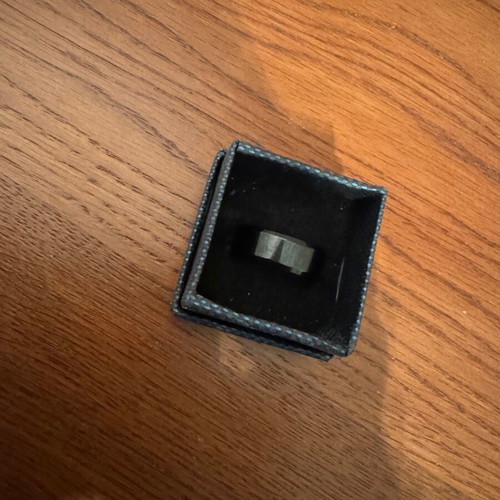 Black steel men's ring 19mm new