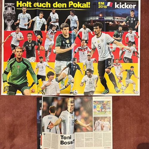 Kicker Euro 2016 tribute with Germany national team giant poster like new