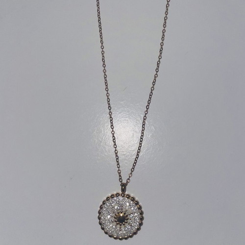 Set of 2 Necklaces like new with s.steel chain and blue-purple beads