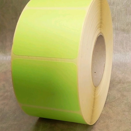 Adhesive labels new, 2500 roll, bright green color
