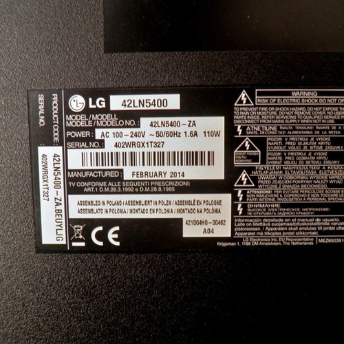 LG LCD TV LG43LN5400 used for parts or repair