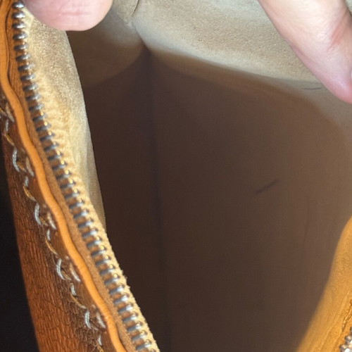 Fendi leather shoulder bag used, brown