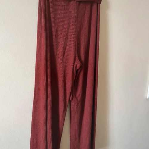 Sfera cropped knitted pants, red