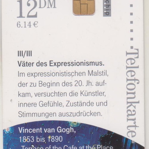 Phone card Germany used, Vincent van Gogh The Night Café painting