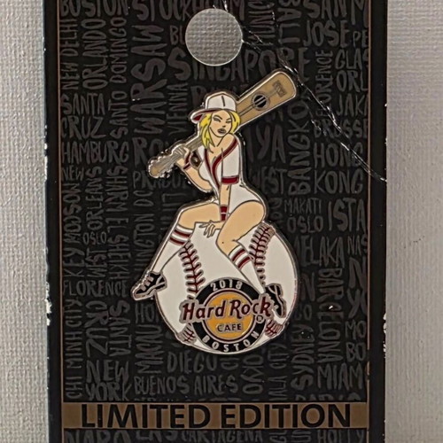 Hard Rock Cafe 2018 Boston Baseball Girl pin Limited Edition