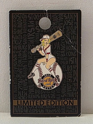 Hard Rock Cafe 2018 Boston Baseball Girl pin Limited Edition