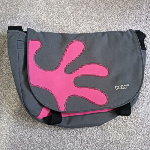 Polo messenger bag like new, gray and pink crossbody