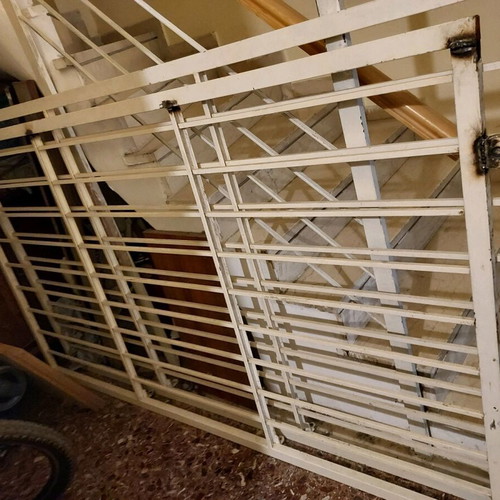 Balcony door grilles used, 2 pieces, solid iron