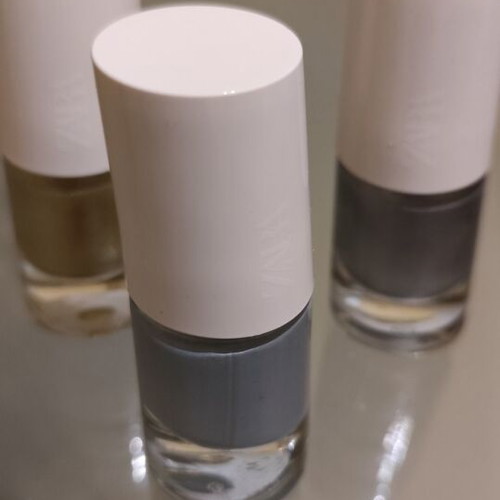 Zara nail polishes 3 pcs like new, gold, silver and gift light sea gray