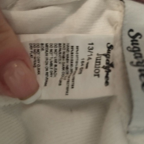 SugarFree white velour pants like new for girls 13-14 years
