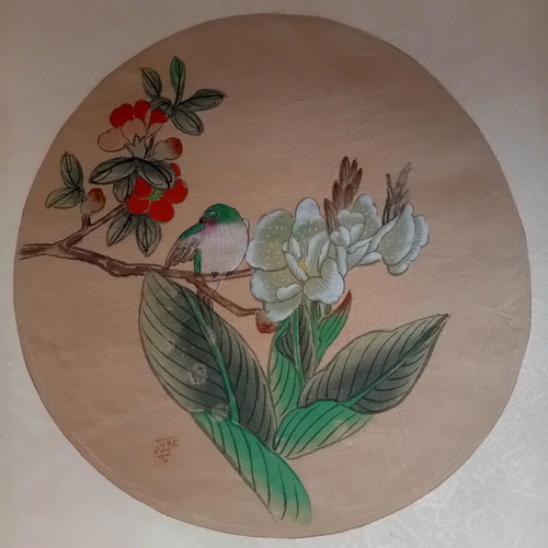 Authentic Chinese painting on silk like new