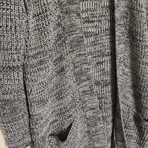 Knitted long cardigan unisex like new, gray and beige
