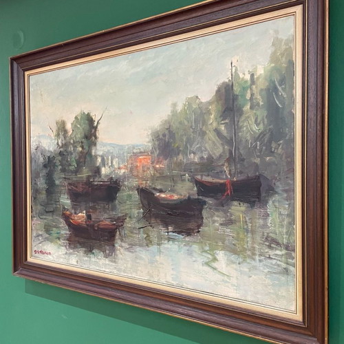 Artwork by Dora Bouki featuring Ships, new, framed