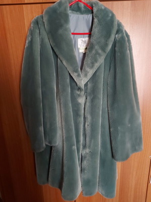 Women's ecological fur like new, turquoise
