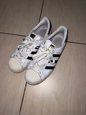 Adidas Superstar shoes size 38.5 used, black and white