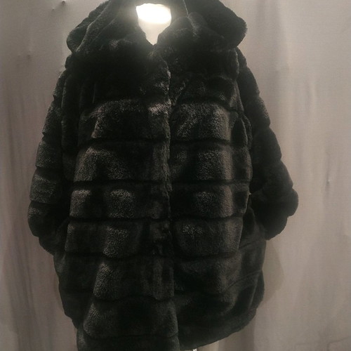 Black Fluffy Eco Fur Size L