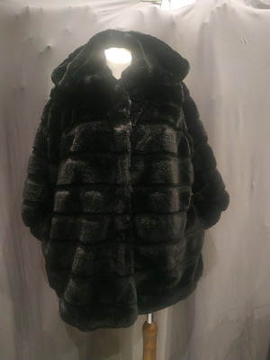 Black Fluffy Eco Fur Size L